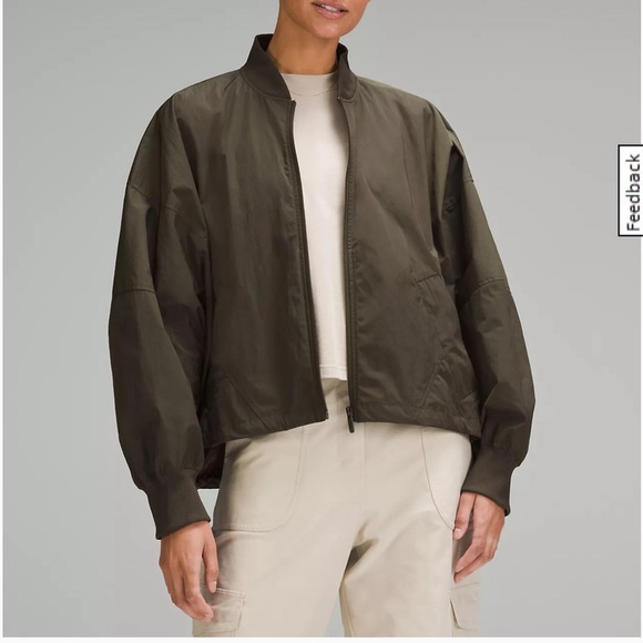 lululemon athletica Jackets & Blazers - SOLD.  Lululemon Lightweight Hem-Cinch Bomber Jacket Nomad Size M